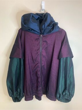 Kaos Iridescent Purple Blue Green Hooded Jacket